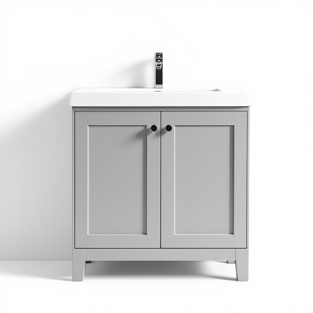 Lavabolu Banyo Dolabı, 2 Kapaklı
