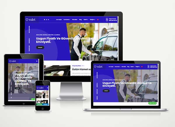 Vale Oto Park Firma Web Sitesi Paketi Valet