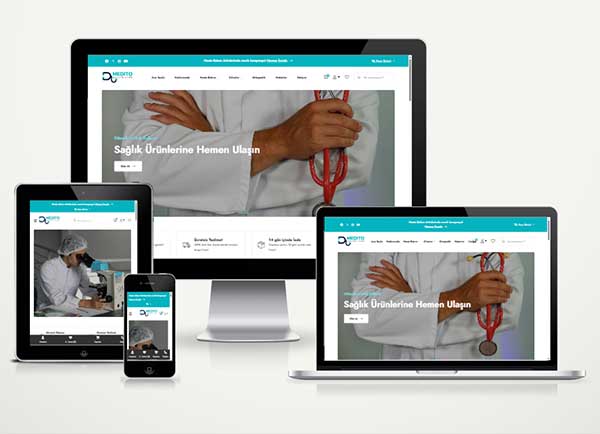 Medikal Sağlık E-ticaret Web Paketi Medito